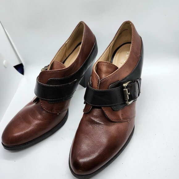 Liz&Co Chelsea Heels Buckle Two Tone‎ Brown Womans Size 7M - Picture 2 of 8